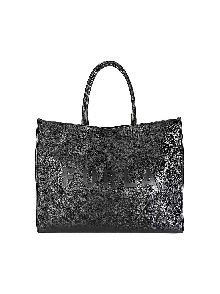 Furla black leather tote hotsell